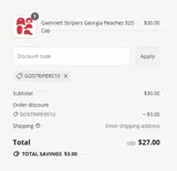 GoStripers10 coupon verification screenshot