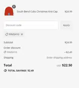FINISH10 coupon verification screenshot