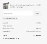 GoStripers10 coupon verification screenshot