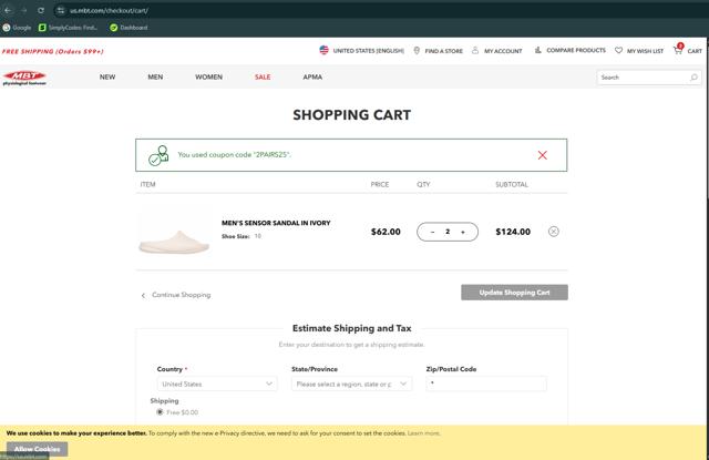 MBT checkout page showing MBT coupon code box | Screenshot taken by SimplyCodes community member on Aug 27, 2025