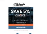 McCombs Supply coupon verification screenshot