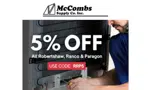 McCombs Supply coupon verification screenshot