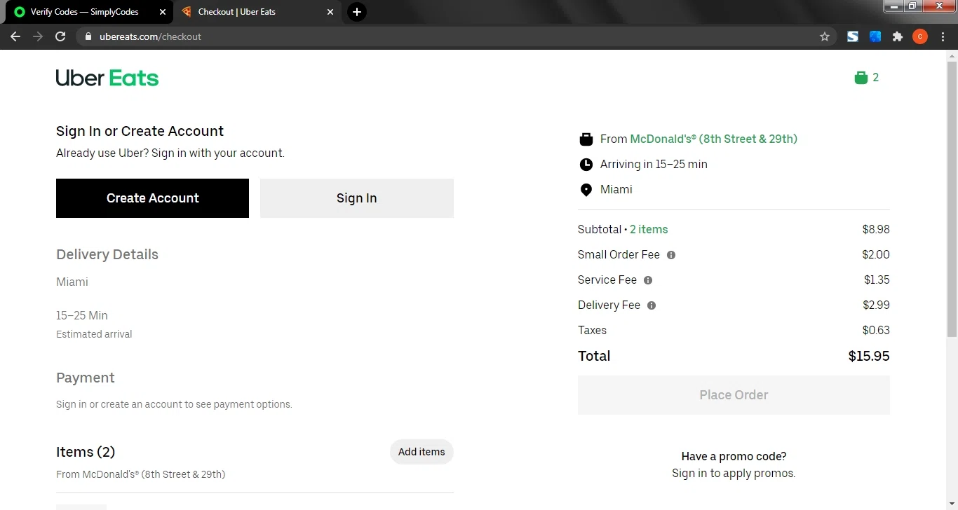 where to use Mcdonalds promo code box