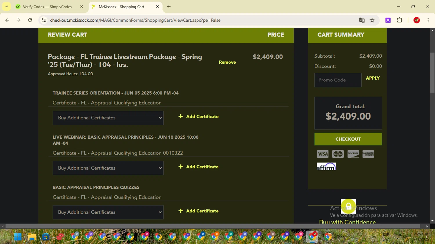 McKissock promo code screenshot showing code CEPLUS30 applied at McKissock checkout page. Uploaded by SimplyCodes community member ShrewdCaptain2457 on Mar 7, 2025