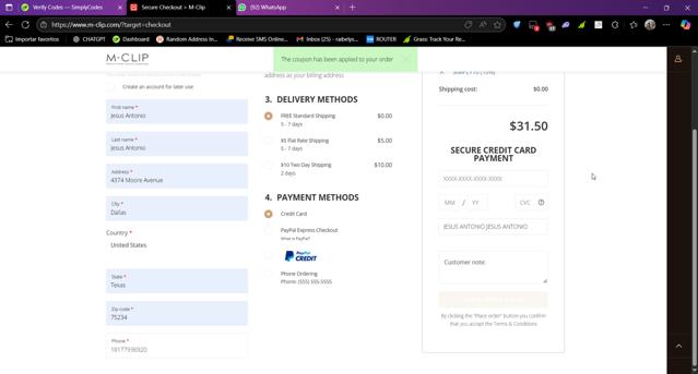 M-Clip checkout page showing M-Clip promo code box | Screenshot taken by SimplyCodes community member on Aug 9, 2025