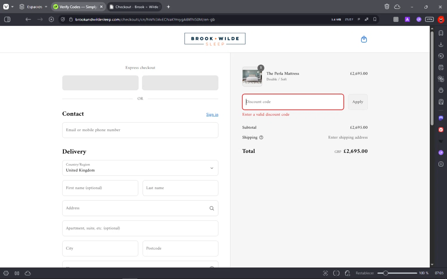 McNamara Florist promo code screenshot showing code WORDS applied at McNamara Florist checkout page. Uploaded by SimplyCodes community member fuguettt on Sep 17, 2025