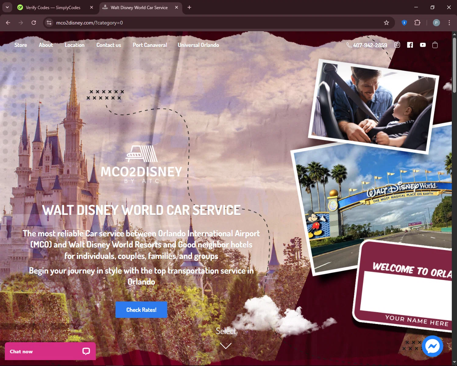 MCO2Disney discount code screenshot showing code THEMAINSTREETMOMS applied at MCO2Disney checkout page. Uploaded by SimplyCodes community member DiscountEagle6247 on Apr 8, 2025