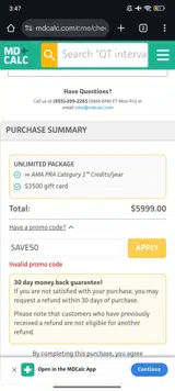 SAVE50 coupon verification screenshot