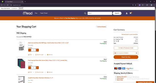 Mead checkout page showing Mead promo code box | Screenshot taken by SimplyCodes community member on Jun 19, 2025