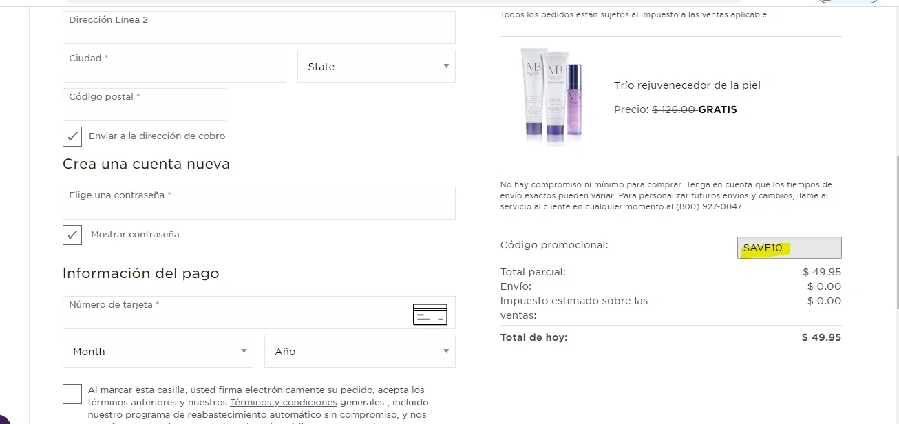 Meaningful Beauty checkout page showing Meaningful Beauty discount code box | Screenshot taken by SimplyCodes community member on Jul 25, 2020