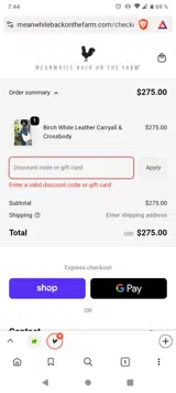 Meanwhile Back on the Farm coupon verification screenshot