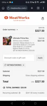 GETMEATWORKS coupon verification screenshot