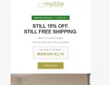 MEMORIAL15 coupon verification screenshot