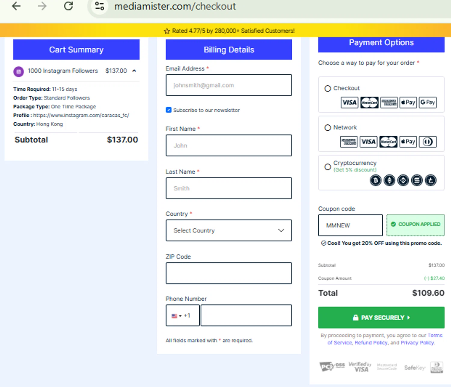 Media Mister coupon code screenshot showing code MMNEW applied at Media Mister checkout page. Uploaded by SimplyCodes community member PennyOwl2559 on Jul 22, 2025