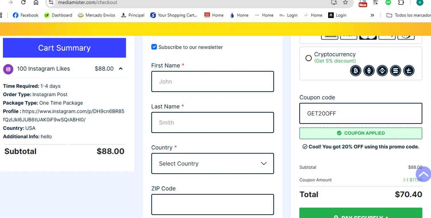 Media Mister coupon code screenshot showing code GET20OFF applied at Media Mister checkout page. Uploaded by SimplyCodes community member anthonydiaz1 on Apr 20, 2025