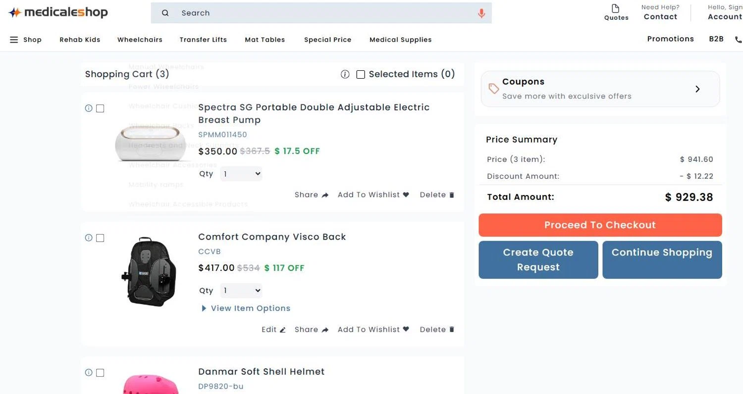 Medicaleshop promo code screenshot showing code 7OFFMES applied at Medicaleshop checkout page. Uploaded by SimplyCodes community member stygian1 on Jun 13, 2025
