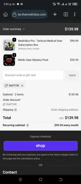 MedicBox coupon verification screenshot