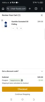 HAPPYMOMMA coupon verification screenshot