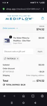 TIKTOK10 coupon verification screenshot