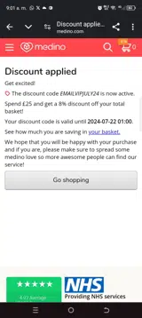 Emailvipjul24 coupon verification screenshot