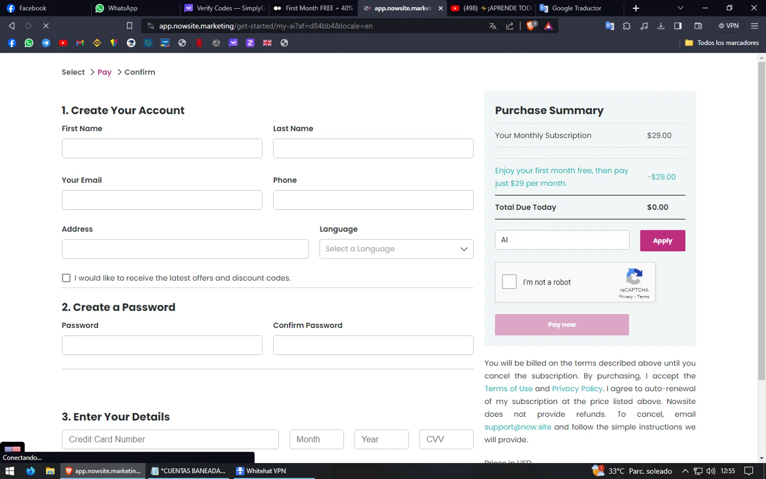 Medium checkout page showing Medium promo code box | Screenshot taken by SimplyCodes community member on Jan 6, 2024