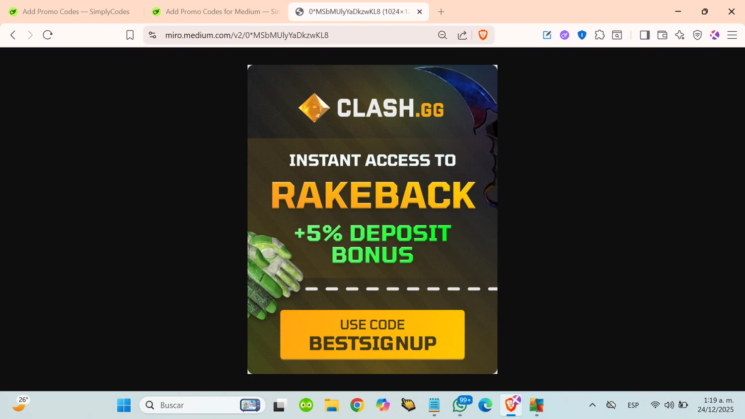 Medium promo code screenshot showing code BESTSIGNUP applied at Medium checkout page. Uploaded by SimplyCodes community member cosita on Dec 24, 2025