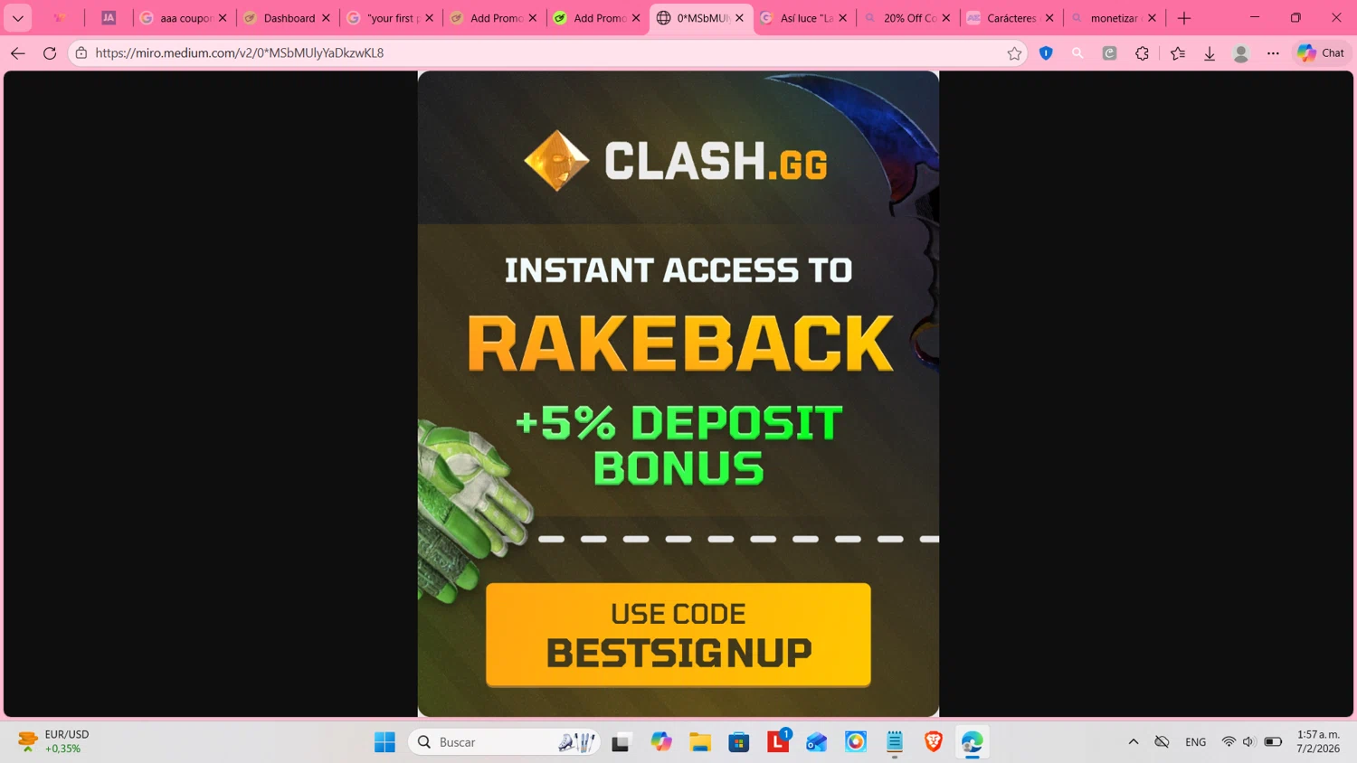 Medium promo code screenshot showing code BESTSlGNUP applied at Medium checkout page. Uploaded by SimplyCodes community member cosita on Feb 7, 2026