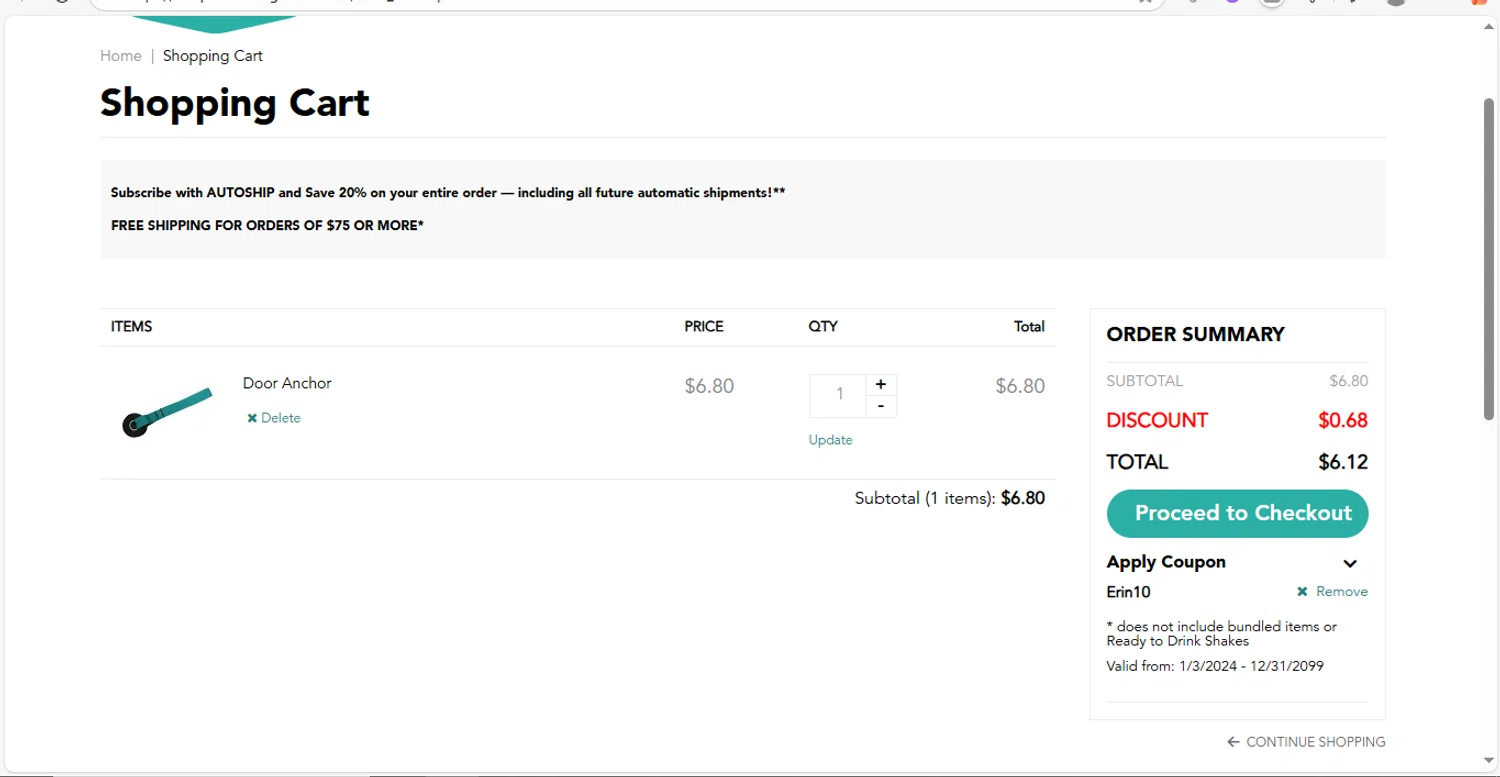 Medi-Weightloss promo code screenshot showing code Erin10 applied at Medi-Weightloss checkout page. Uploaded by SimplyCodes community member MagnificentVirtuoso8433 on Nov 16, 2025