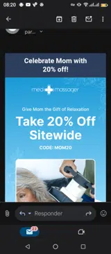 Mom20 coupon verification screenshot