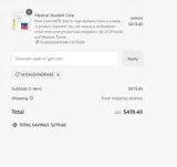 MedStudy coupon verification screenshot