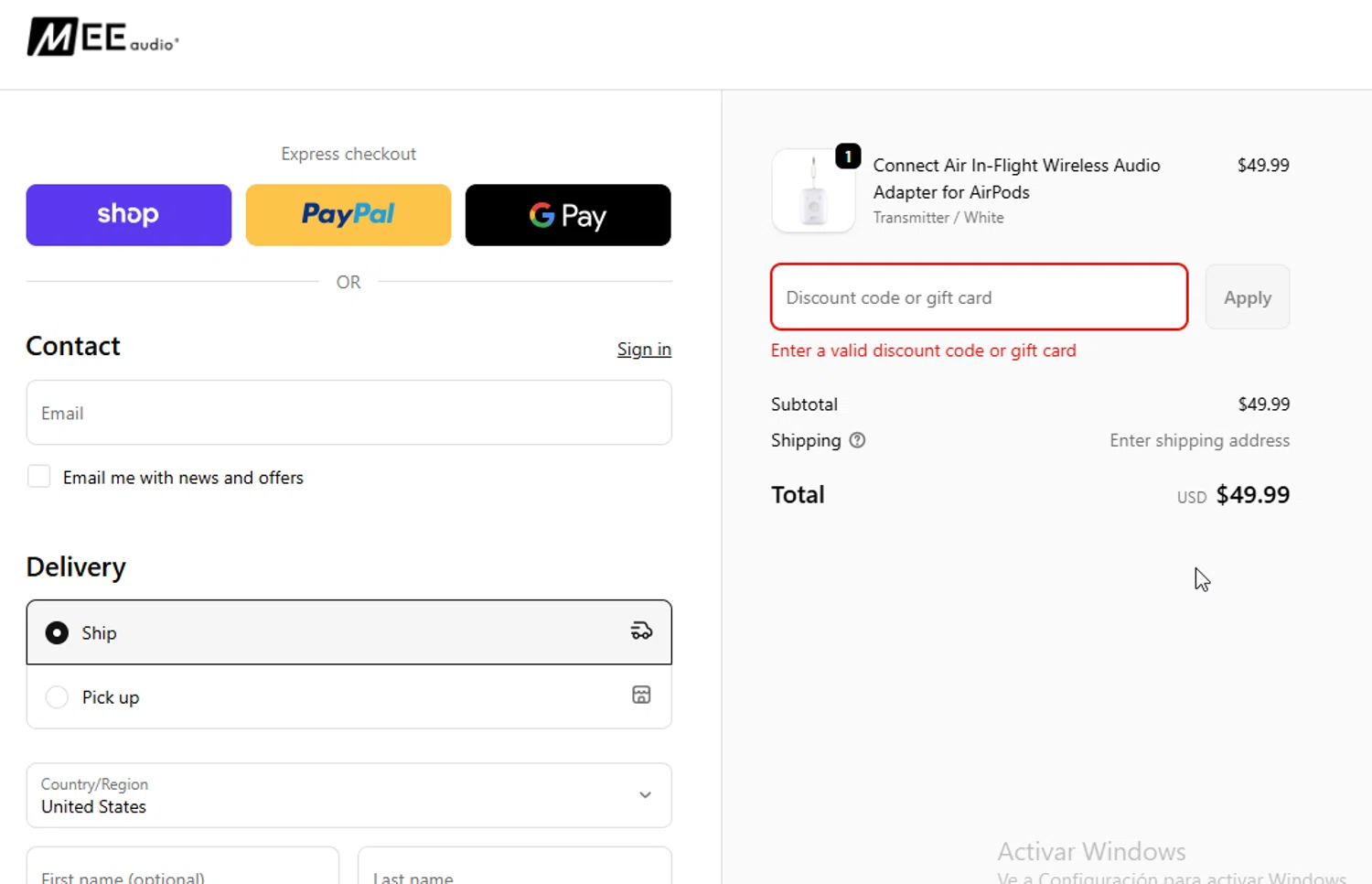 MEE Audio discount code screenshot showing code EXTRA20 applied at MEE Audio checkout page. Uploaded by SimplyCodes community member Sheele_Icon on Dec 14, 2025