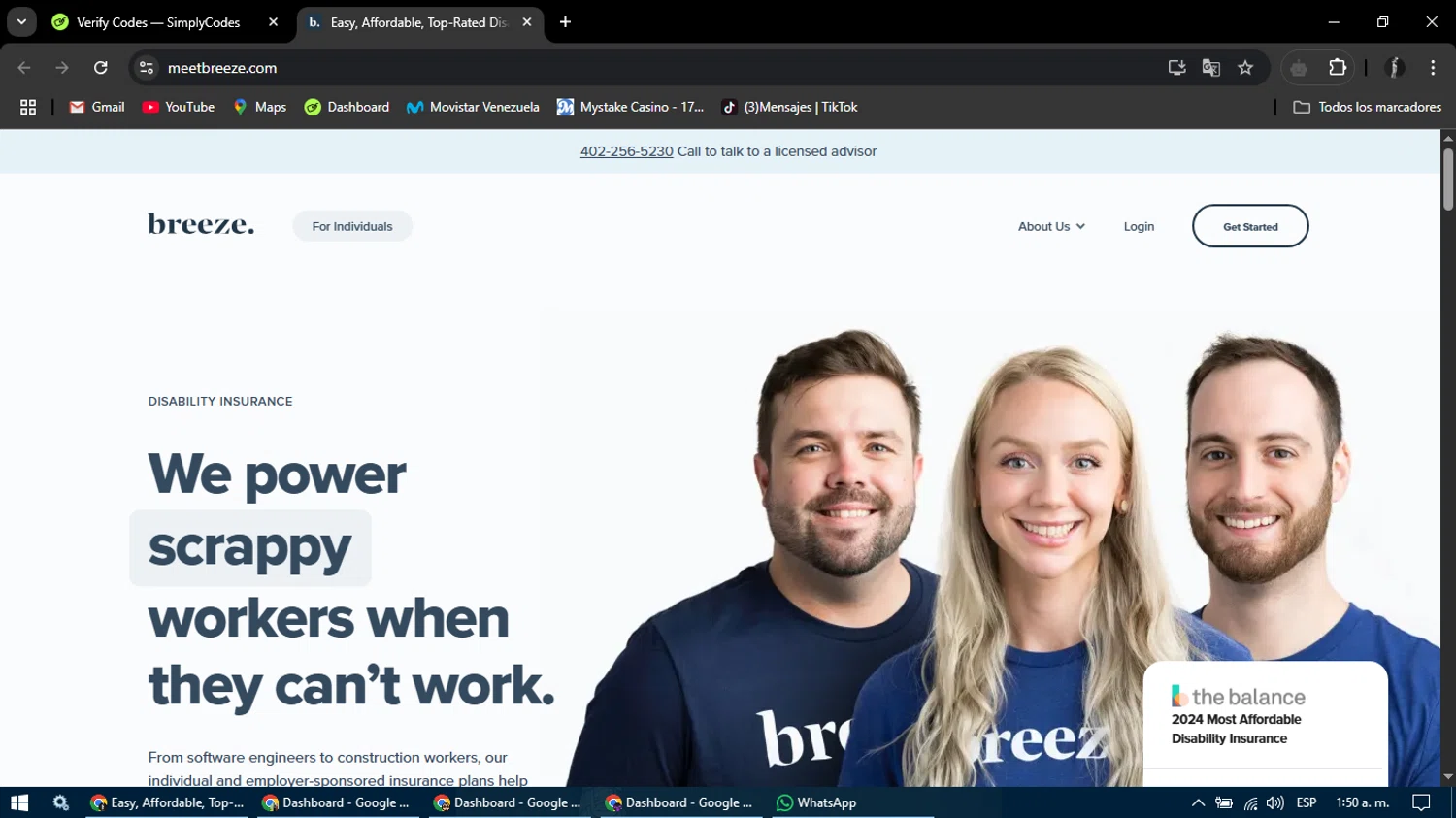 Breeze promo code screenshot showing code WELCOME10 applied at Breeze checkout page. Uploaded by SimplyCodes community member ChinoYugiXD on Apr 10, 2025