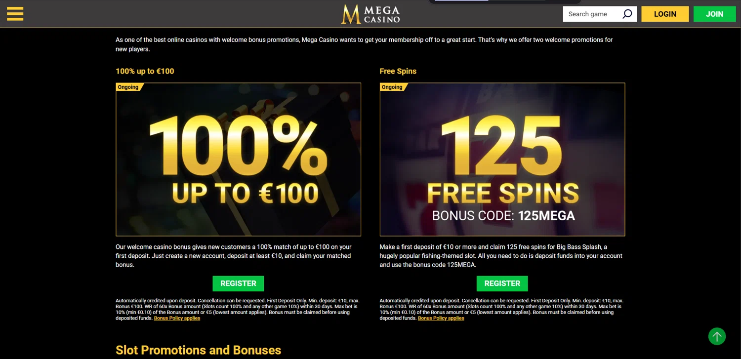 Mega Casino checkout page showing Mega Casino coupon code box | Screenshot taken by SimplyCodes community member on May 26, 2025