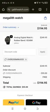 over200minus55 coupon verification screenshot