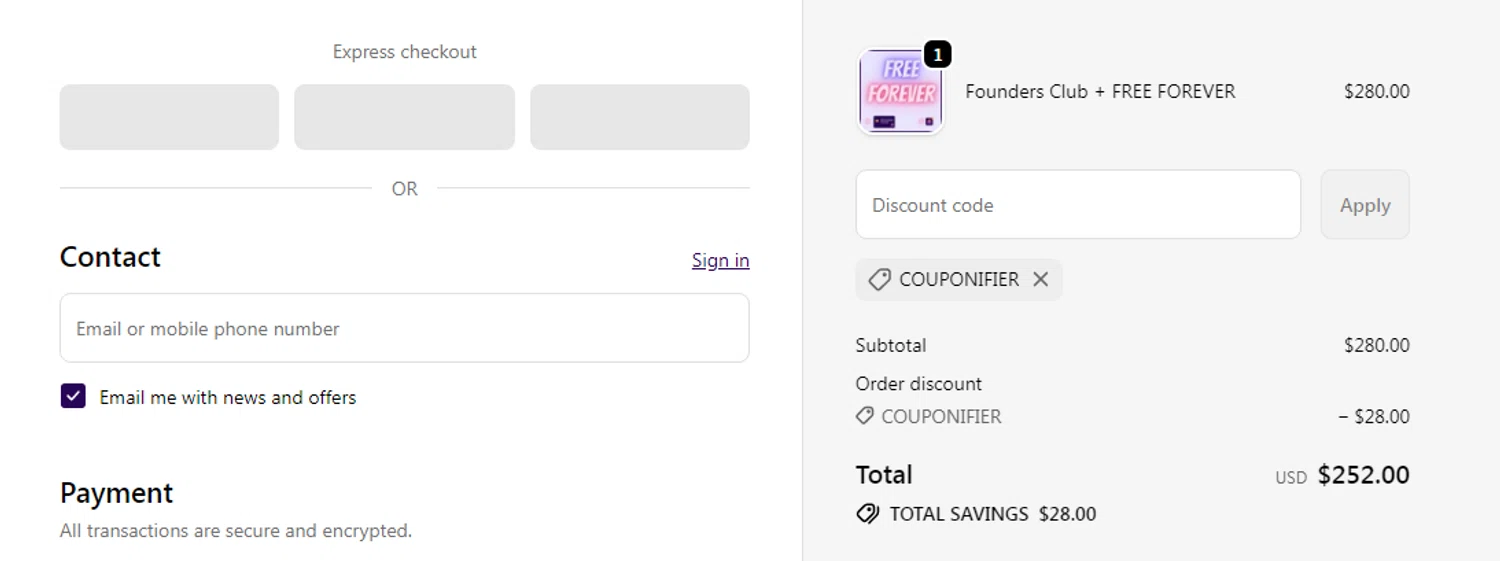 MegaSafety NZ promo code screenshot showing code COUPONIFIER applied at MegaSafety NZ checkout page. Uploaded by SimplyCodes community member RonaldAcunaJr on Dec 13, 2025