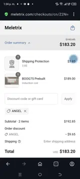 Angel coupon verification screenshot