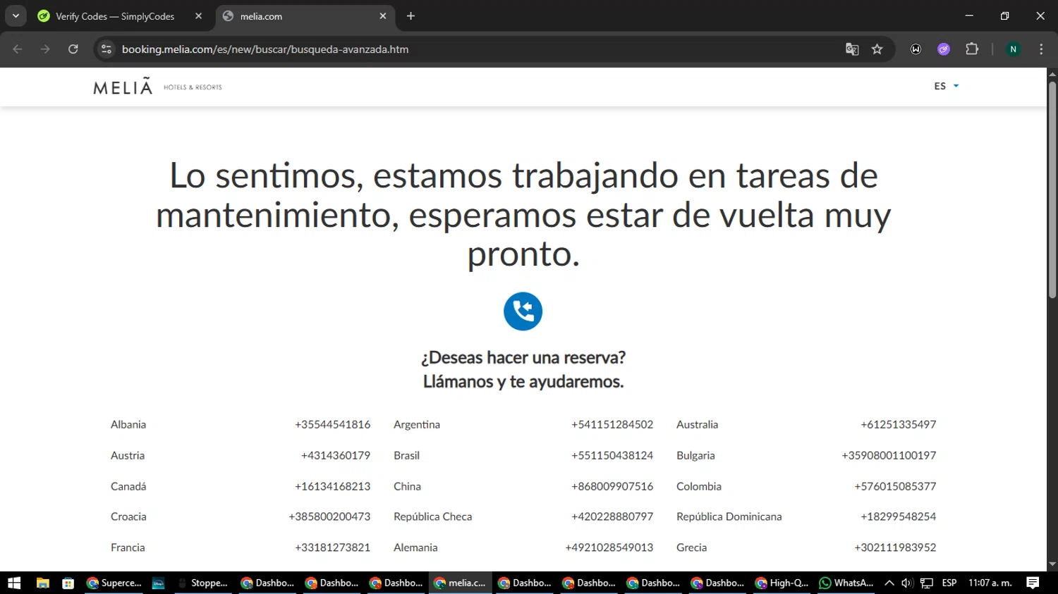 Melia Hotels discount code screenshot showing code 00605242XHC applied at Melia Hotels checkout page. Uploaded by SimplyCodes community member nataaokiiii on Aug 19, 2025