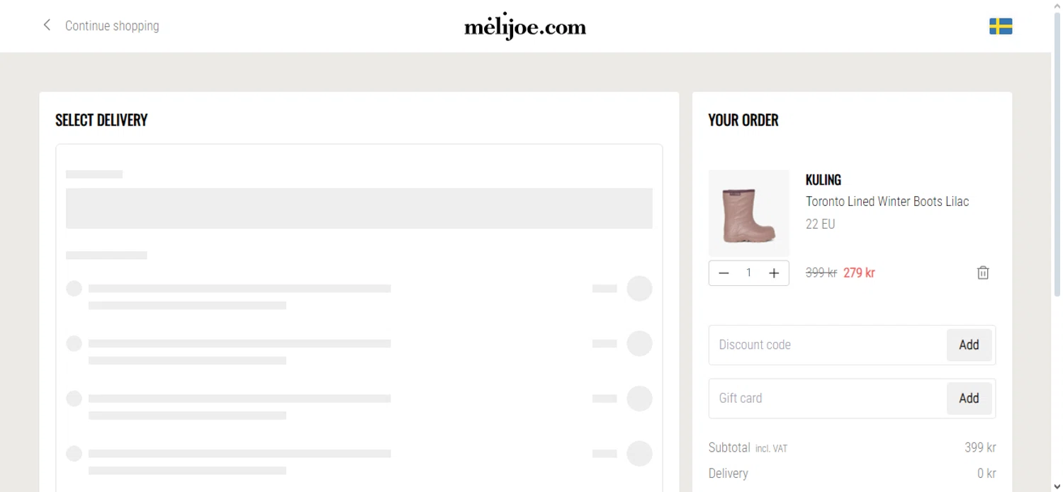 Melijoe promo code screenshot showing code HELLOBABYSHOP applied at Melijoe checkout page. Uploaded by SimplyCodes community member Caritafeliz on Feb 10, 2025