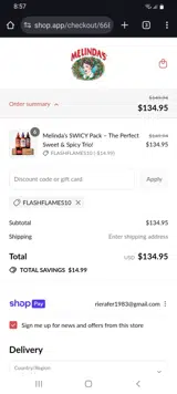 FLASHFLAMES10 coupon verification screenshot