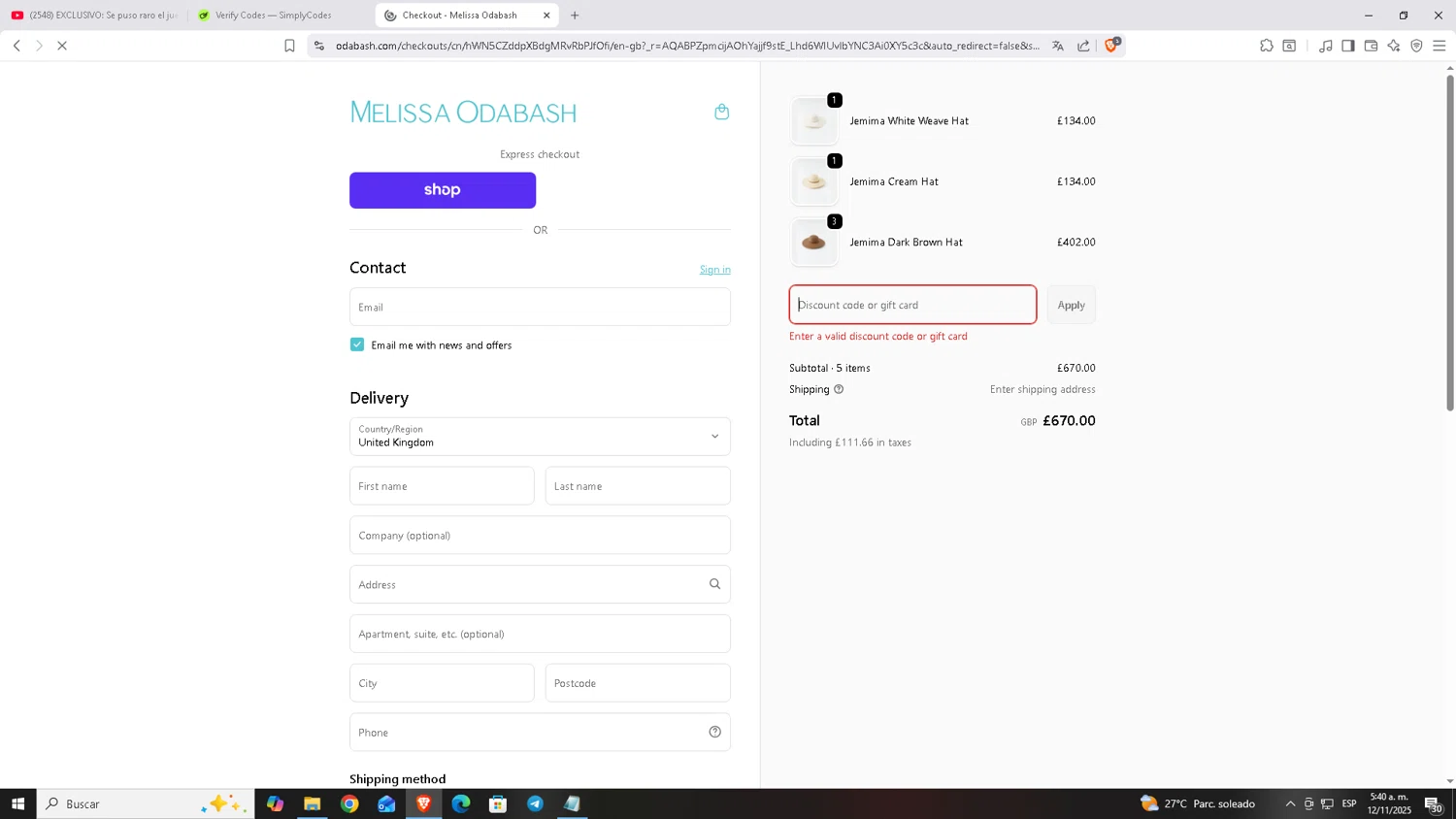 Melissa Odabash promo code screenshot showing code Thankyou15 applied at Melissa Odabash checkout page. Uploaded by SimplyCodes community member Carloscoder_900457733 on Nov 12, 2025