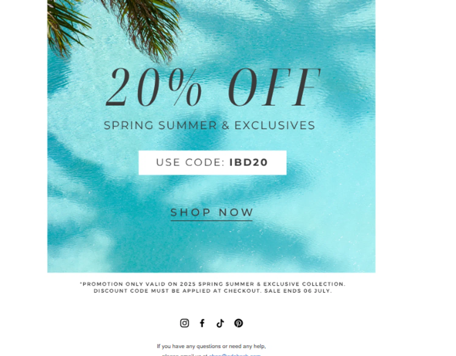 Melissa Odabash promo code screenshot showing code ibd20 applied at Melissa Odabash checkout page. Uploaded by SimplyCodes community member juanjose on Jul 4, 2025