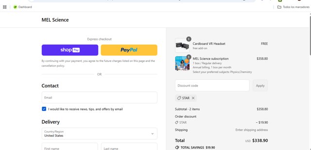 MEL Science checkout page showing MEL Science promo code box | Screenshot taken by SimplyCodes community member on Aug 16, 2025