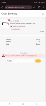 fhvip20 coupon verification screenshot