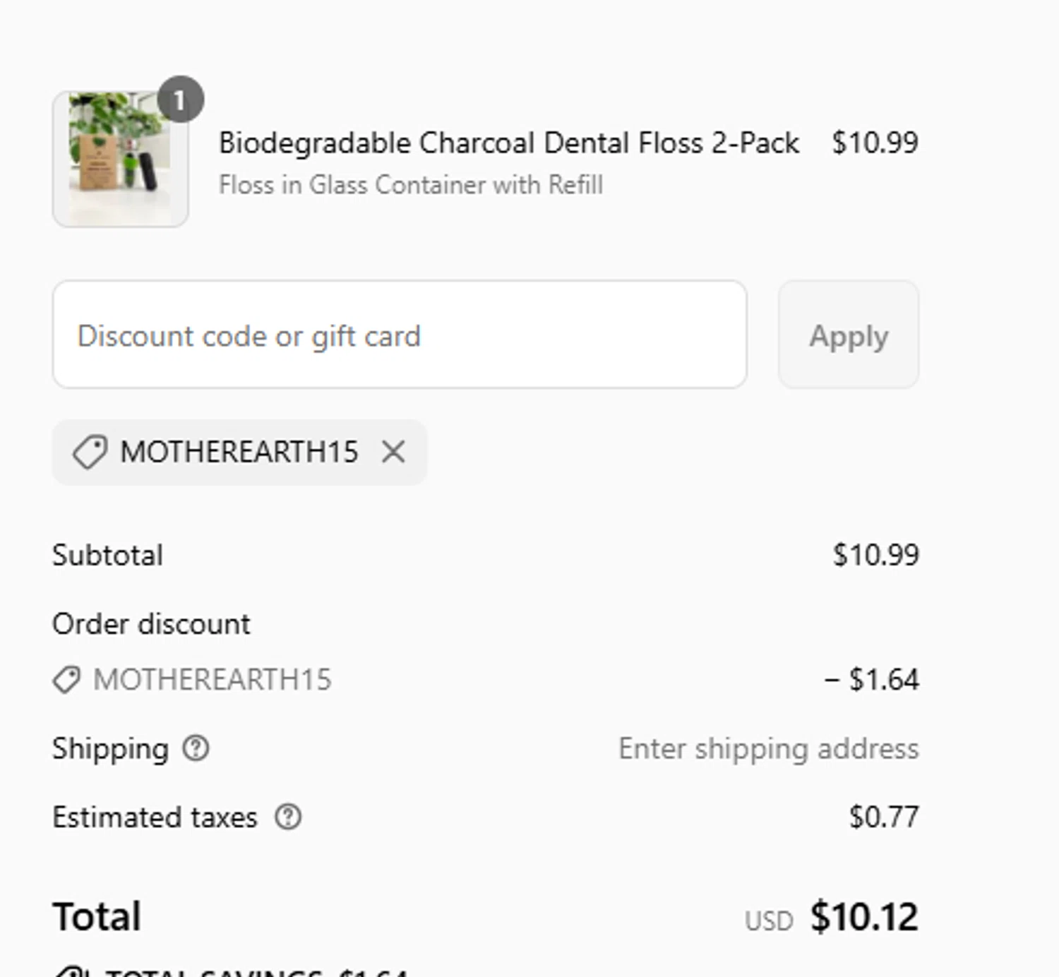 Me Mother Earth promo code screenshot showing code MOTHEREARTH15 applied at Me Mother Earth checkout page. Uploaded by SimplyCodes community member Renery17 on Aug 9, 2025