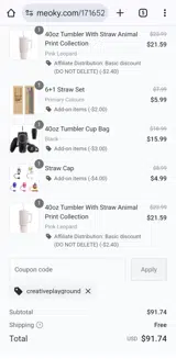 CREATIVEPLAYGROUND coupon verification screenshot