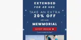 MEMORIAL coupon verification screenshot