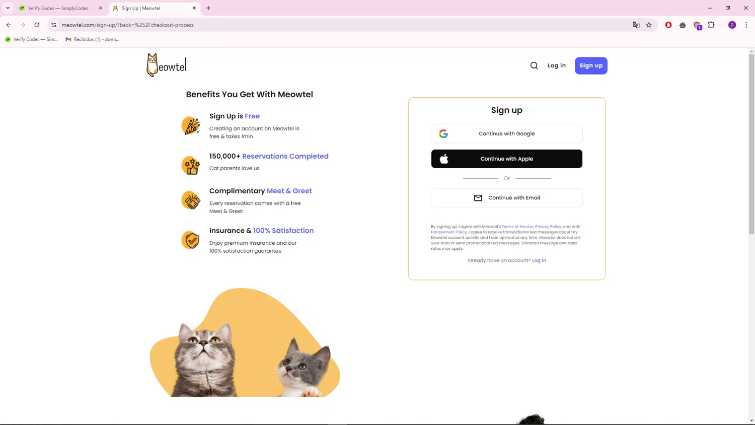 Meowtel checkout page showing Meowtel discount code box | Screenshot taken by SimplyCodes community member on Oct 14, 2024
