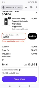 GONZ coupon verification screenshot