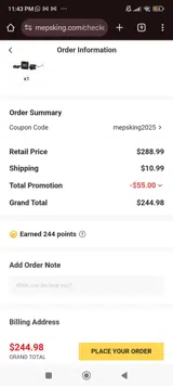 mepsking2025 coupon verification screenshot