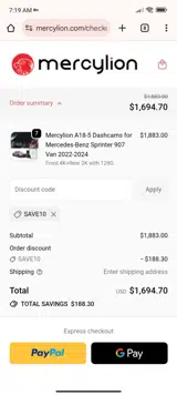 SAVE10 coupon verification screenshot
